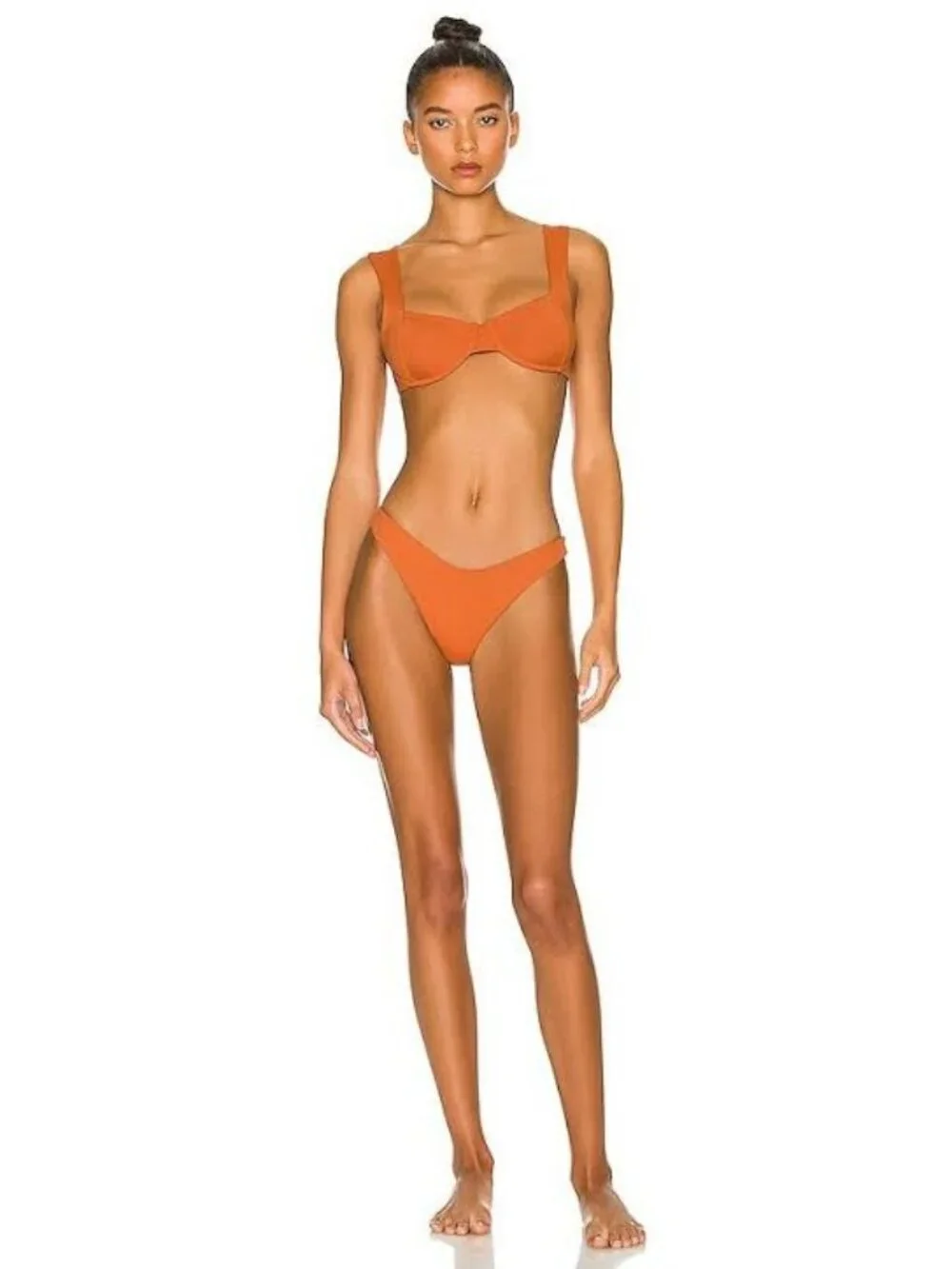 L*space Ribbed Cabana Bikini Bottoms in Amber New Swimsuits